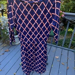 J. McLaughlin Navy and Orange Crisscross Dress